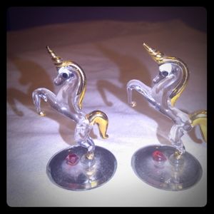 2 Mini Unicorn Figurines